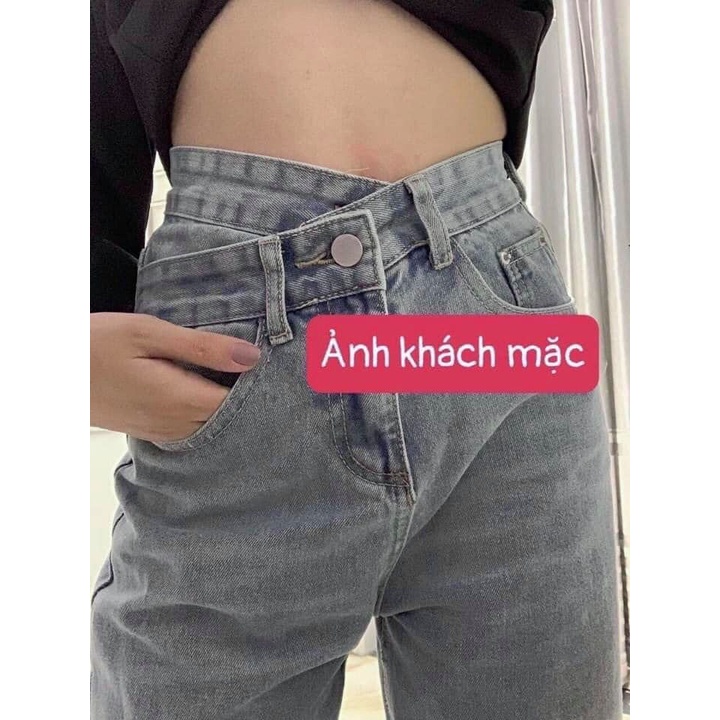 Quần Jean Cạp Chéo Nữ - Culottes dáng rộng thiết kế basic, trẻ trung, năng động style Ulzzang HOT TREND