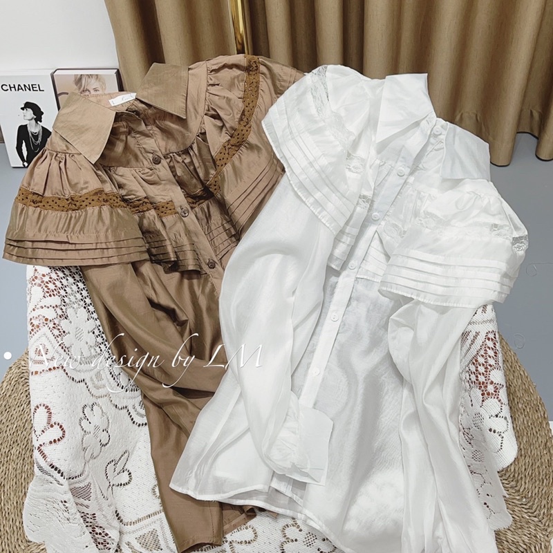 ÁO SƠ MI TAY BỒNG PHỐI BÈO MẪU MỚI 2021