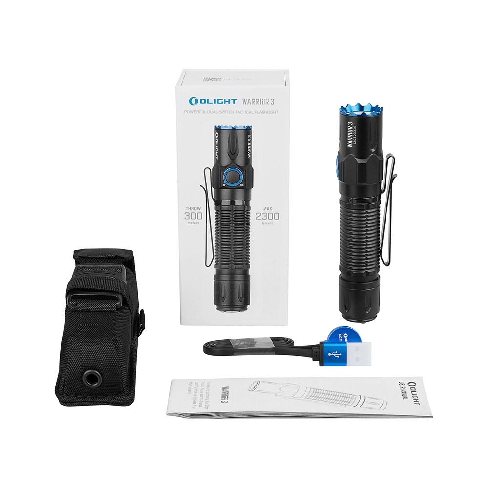 Đèn pin chuyên dụng OLIGHT WARRIOR 3 sáng 2300 lumen chiếu xa 300m sạc nam châm MCC3 pin 21700 5000mAh Đèn &amp; Đèn pin