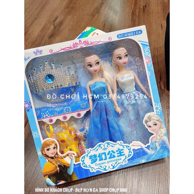 [LOẠI LỚN RẤT ĐẸP] Bộ đồ chơi búp bê công chúa Frozen Elsa và Anna dành cho bé thích chăm em