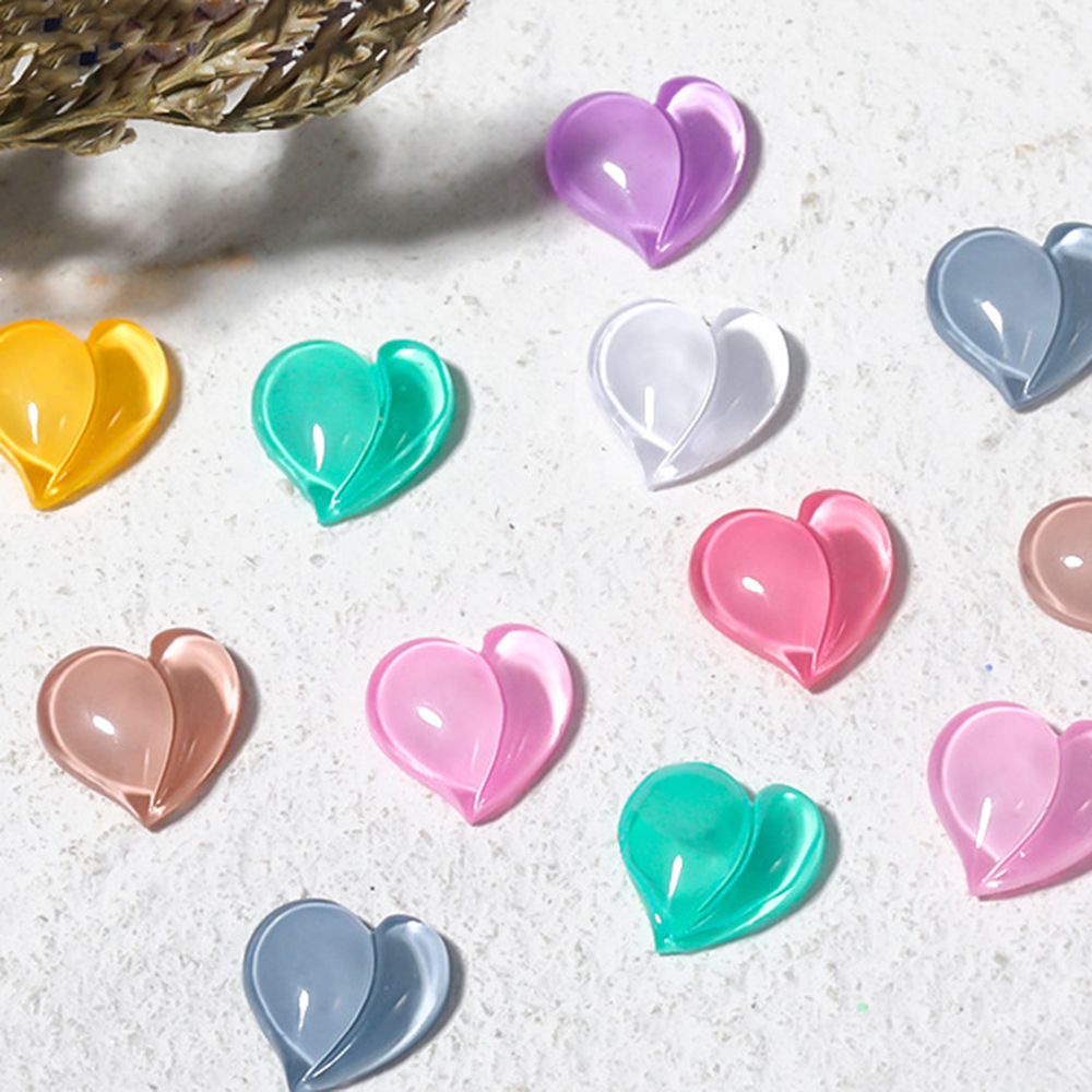 [Hàng mới về] Set 10 Phụ kiện hình trái tim 3D màu sắc ngọt ngào trang trí móng nghệ thuật phong cách Nhật Bản