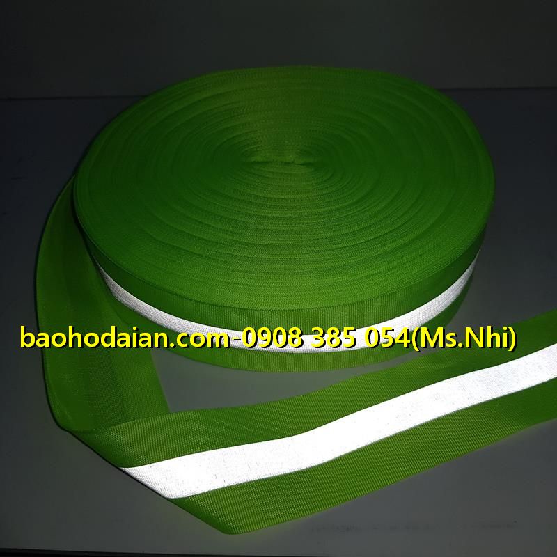 Giảm giá đặc biệt 10m dây phản quang vải kẻ 5cm- Hình thật, hàng sẵn