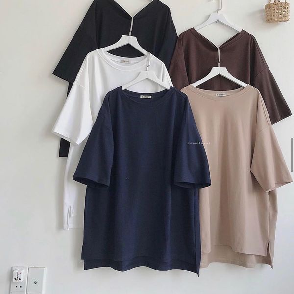 Áo Thun Nữ Trơn JEMCLOSET Phong Cách Áo Unisex Form Rộng Chất Liệu Cotton Thoáng Mát Nhiều Màu Dễ Dàng Phối Đồ 1503