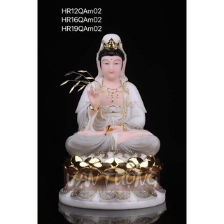 [ẢNH THẬT]Tượng đá Quan Âm Ngồi SEN VÀNG ÁO XÁM