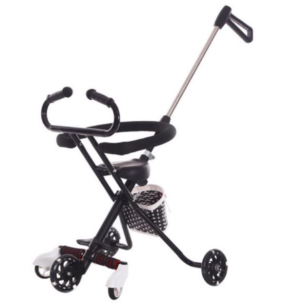 Xe Đẩy Trẻ Em Đi Du Lịch, Xe Đẩy 5 Bánh Tay Cong Gấp Gọn Cho Bé ✅ FREESHIP✅ Có Giỏ Để Đồ