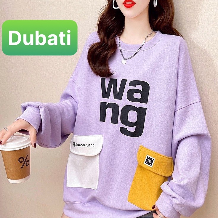 ÁO KHOÁC NỈ NỮ CHỮ WA WA CHẤT NỈ DÀY FROM RỘNG HÀN QUỐC- DUBATI FASHION