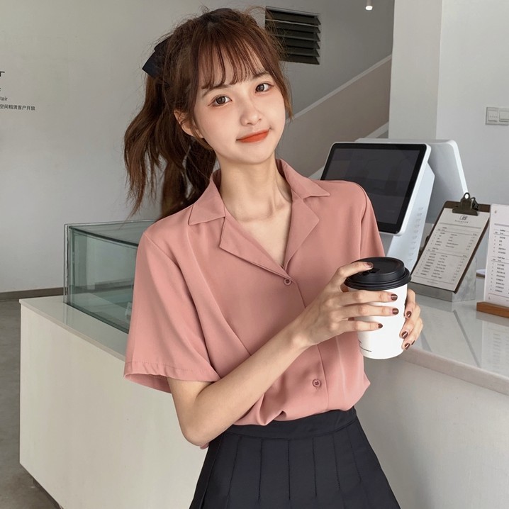 Áo Sơ Mi Ngắn Tay Nhiều Màu Sắc Thời Trang Đơn Giản 35779