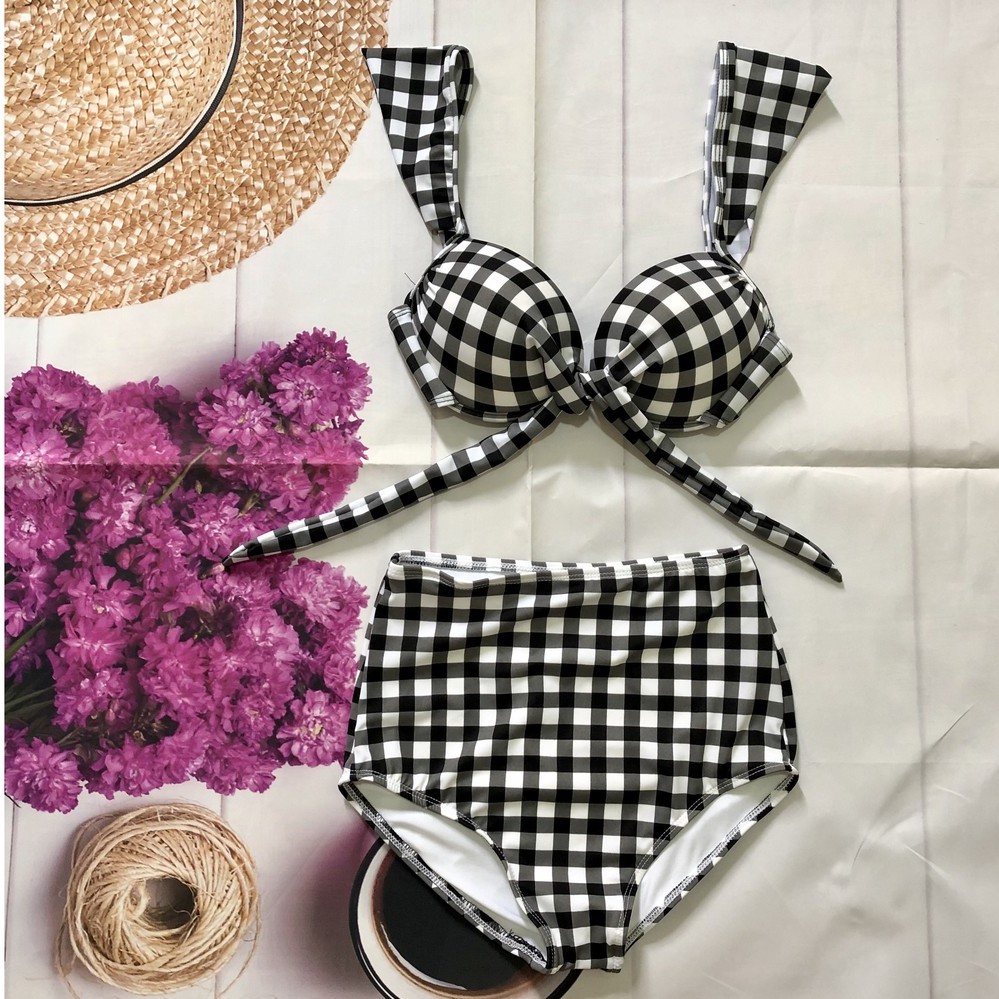 Bikini 2 mảnh Cánh Tiên Nơ Ngực Quần Cạp Cao-secxy cực tôn dáng-bikinistore Bộ Bơi Yêu Thích nữ