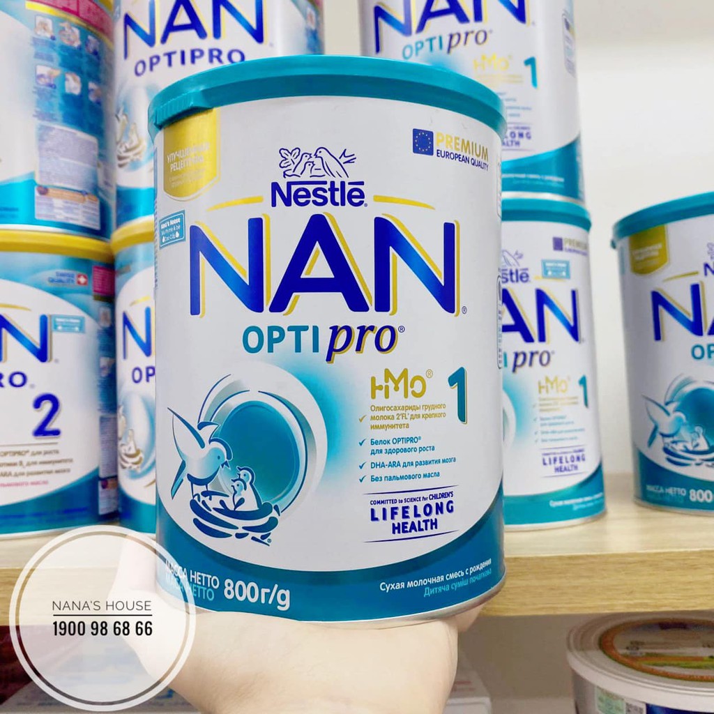 SỮA NAN OPTIPRO HMO NGA BỔ SUNG HỘP 800GR ĐỦ SỐ 1-2-3-4