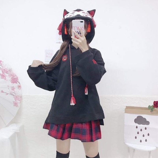 [ORDER] Áo hoodie mũ tai mèo hổ báo phong cách Nhật