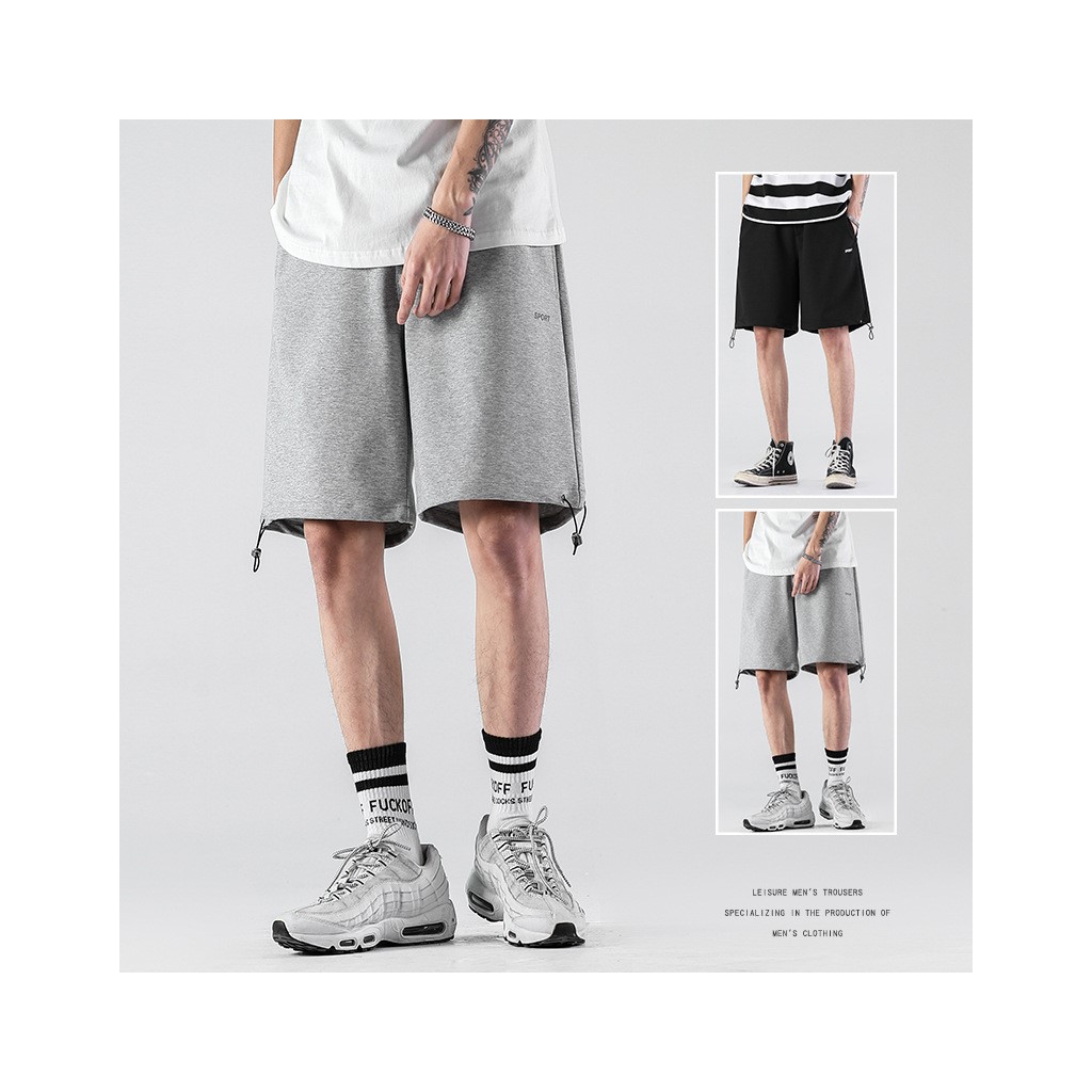 Quần short nam Anyoung quần đùi nam phong cách thể thao chất da cá dây rút 2 trong 1 QD011