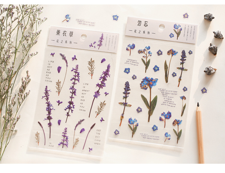 Miếng Dán Trong Suốt Họa Tiết Hoa Dùng Trang Trí Nhật Ký/ Album Ảnh DIY