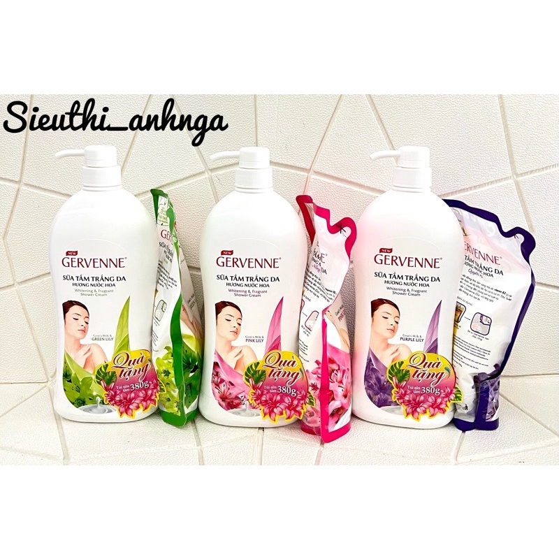 Sữa Tắm Trắng Da Gervenne 900G ( Tặng Túi Sữa Tắm 380g )