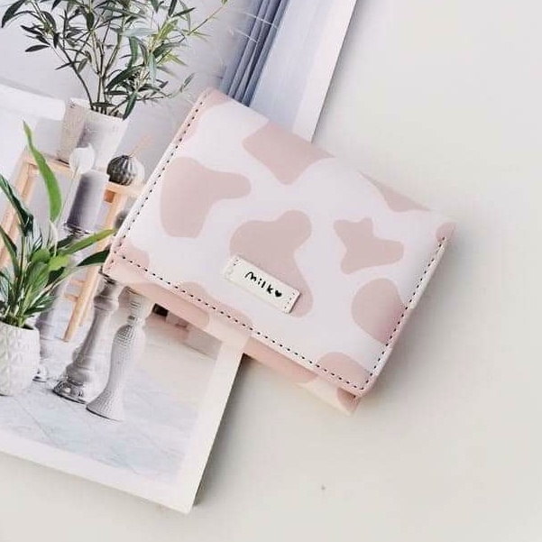 Ví nữ ngắn bò sữa cute đẹp cầm tay mini nhỏ gọn bỏ túi nhiều ngăn dễ thương GC02 ( #ví #nữ )