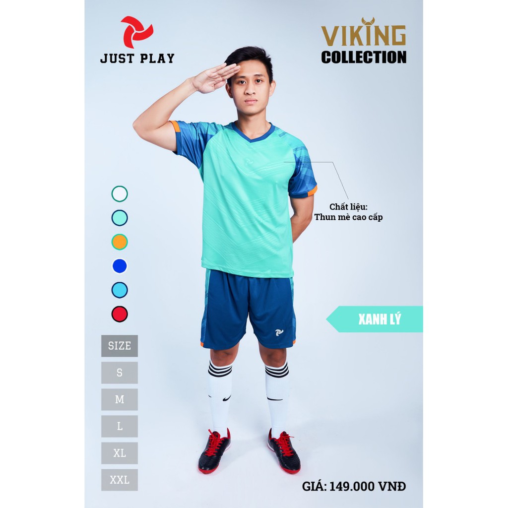 Áo bóng đá không logo thiết kế JP VIKING vải mè cao cấp 6 màu