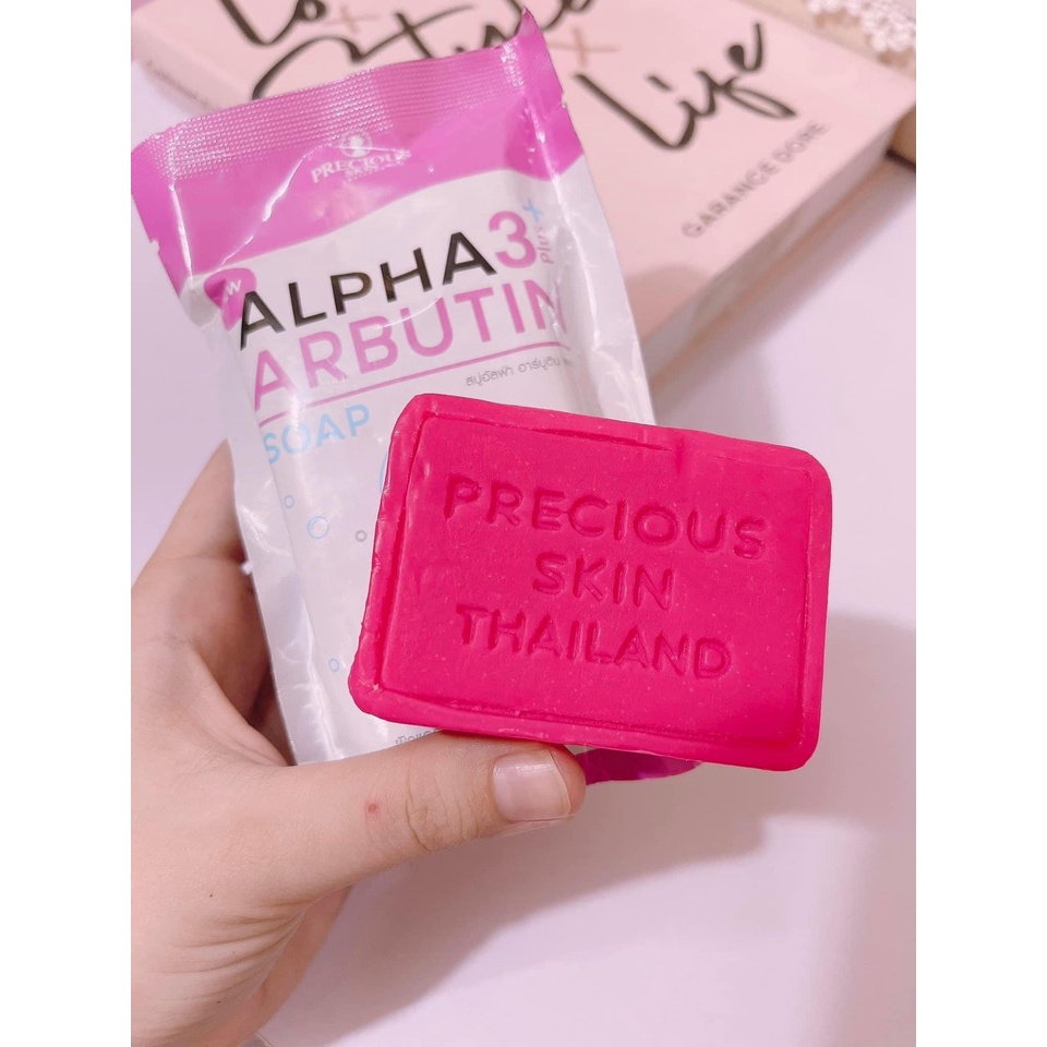 Soap xà phòng Body Alpha Arbutin 3+ Plus Thái Lan tắm trắng, sáng da bánh 80g - CO182