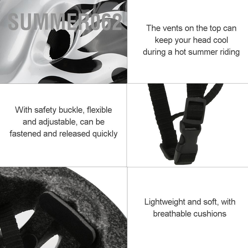 Summer062 Safety Cycling Helmet Foam Breathable with Adjustable Hook and Loop Fastener Bike Supplies