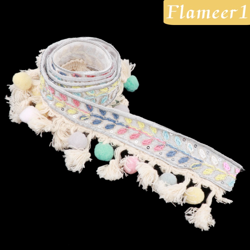 1 Cuộn Dây Ruy Băng Đính Bóng Lông 1yd Boho Dùng Trang Trí Tiệc Diy