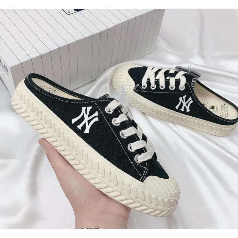 GIÀY MLB MULE ORIGINAL ĐEN - TÍM - TRẮNG