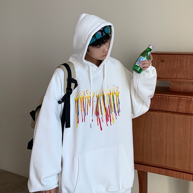 Áo Hoodie Nam Unisex Thời Trang Áo Hoodie Cặp Đôi Thường Dài Tay Rộng Áo Hoodie In Hình Hàn Quốc Top
