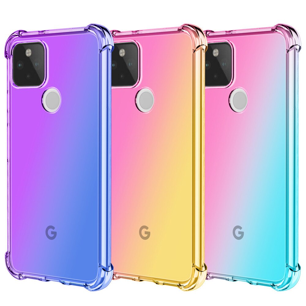 Ốp điện thoại silicon TPU mềm trong suốt chống rơi màu gradient cho Google Pixel 6 5 XL 5A 4A 5G 4 4XL