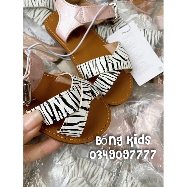 Sandal Bé Gái Vằn Trắng/Hồng MC