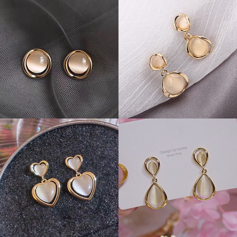 ⚡ Bông Tai Nữ siêu cute ⚡ - Bông Tai Hình Giọt Nước Và Trái Tim Phong Cách HÀN QUỐC 😍