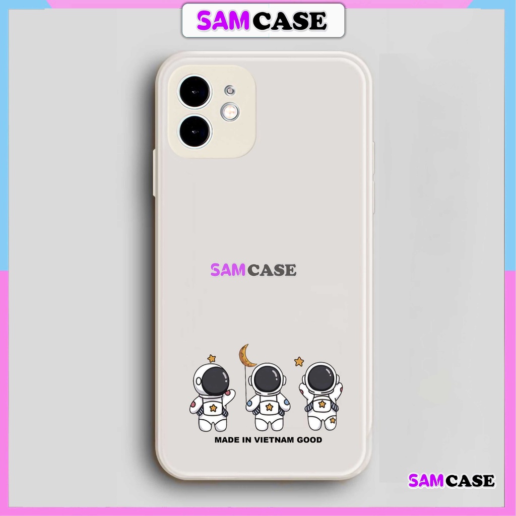 Ốp lưng iPhone Phi hành gia Cutee cạnh viền vuông silicon mềm dẻo cho iphone 6/6s/7/8/X/XS/XR/11/12/13/14 Pro Plus Max