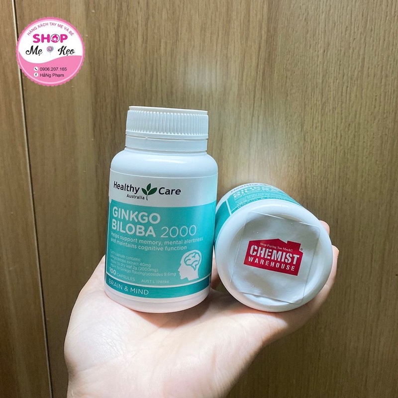 Viên Uống Bổ Não Healthy Care Ginkgo Biloba 2000, Bổ não Úc - 100 viên
