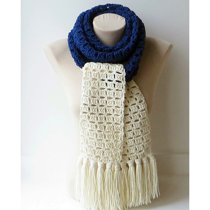 Khăn len handmade - Khăn len móc tay cực trang nhã