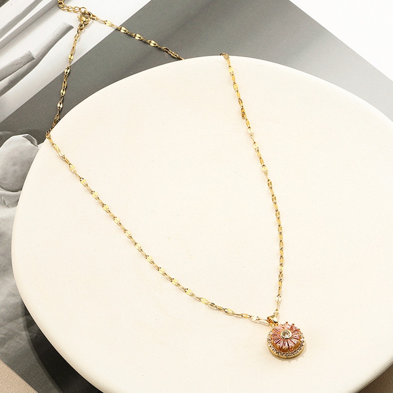 Dây chuyền nữ TITAN NGUYÊN CHẤT vòng cổ nữ KHÔNG GỈ mặt xoay đá pha lê cao cấp thời trang sang trọng 2021