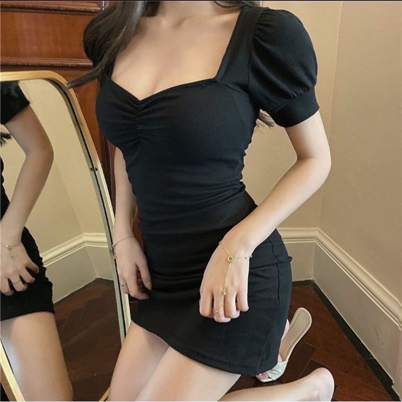 VÁY BODY CỔ NHÚNG TAY BO