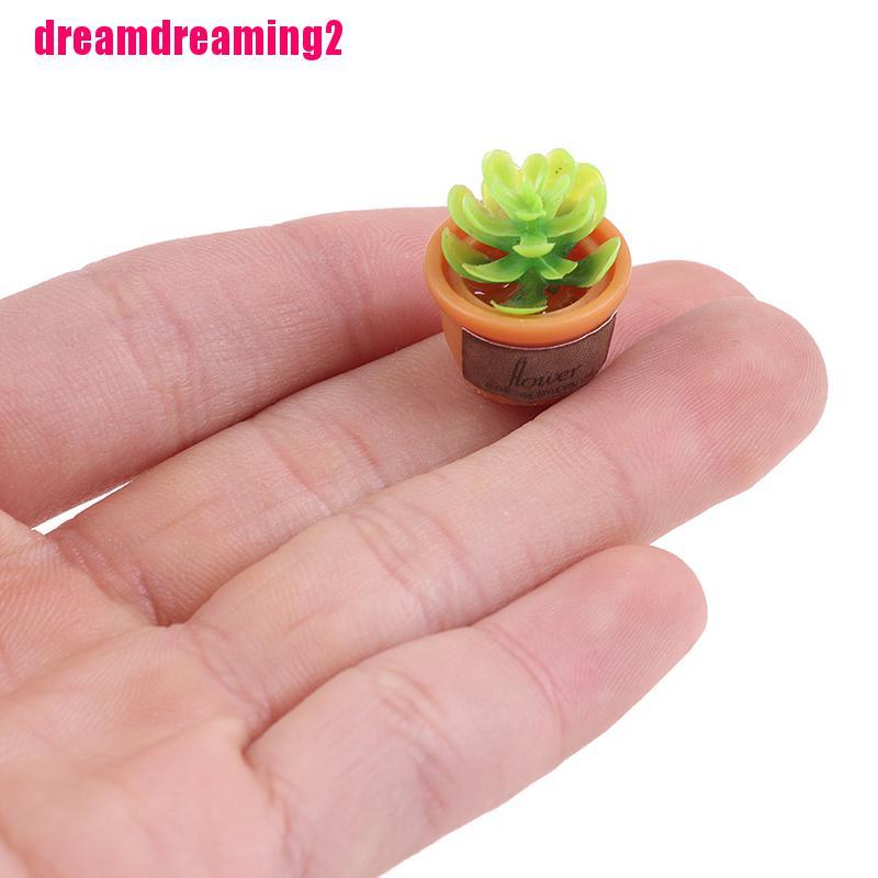 4 Chậu Cây Mini Màu Xanh Lá Cây Trang Trí Nhà Cửa