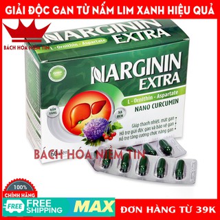 Viên uống NARGININ - Nano curcumin, Nấm Lim xanh, xạ đen, cà gai leo - Giúp thanh nhiệt, giải độc gan hiệu quả - Hộp 60
