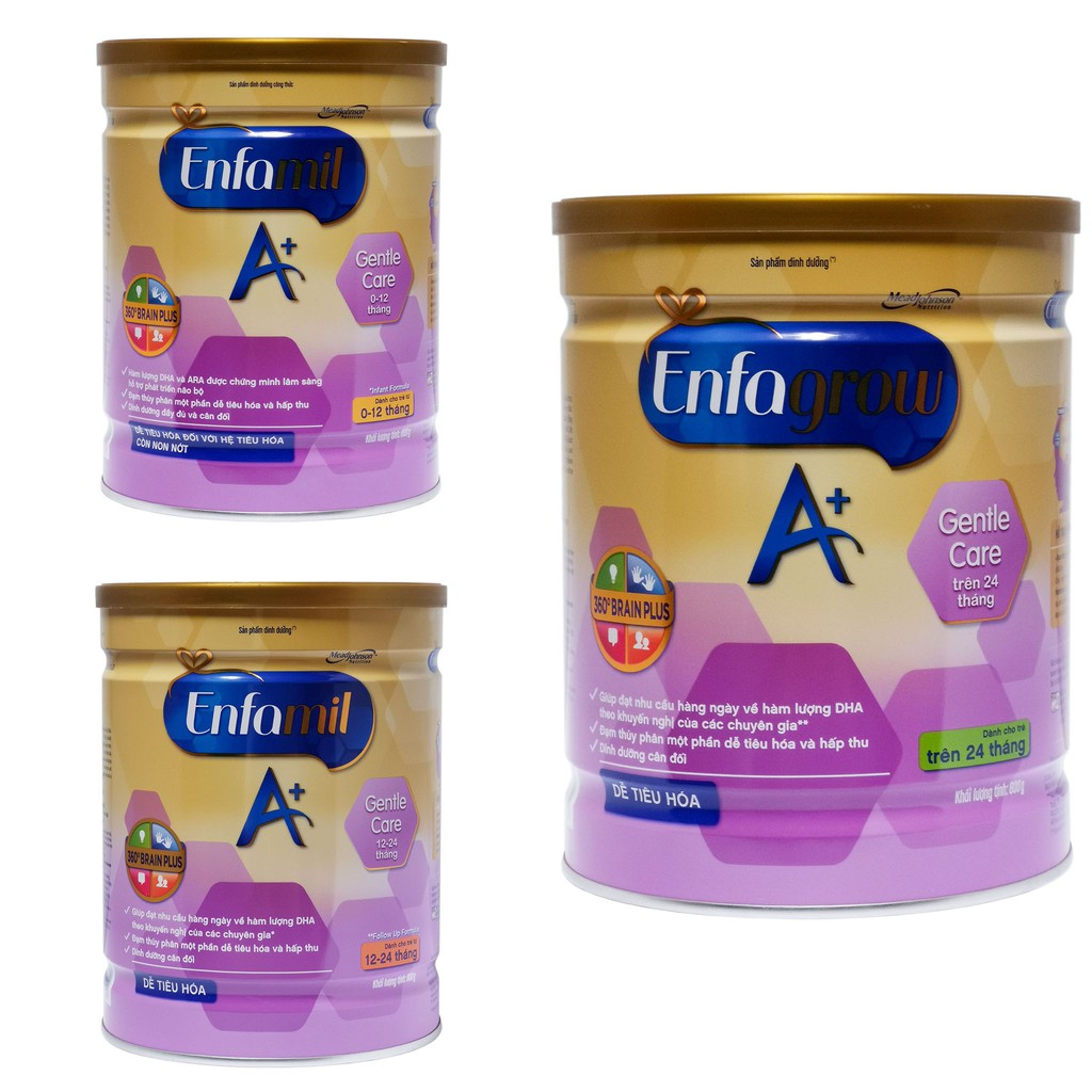 SỮA BỘT ENFAMIL/ENFAGROW A+ GENTLE CARE ĐỦ SỐ 800g