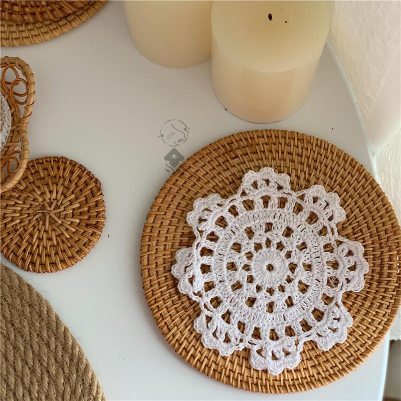 Miếng Lót Lọ Hoa Bằng Ren Cotton Trang Trí Bàn Ăn Làm Phụ Kiện Chụp Ảnh