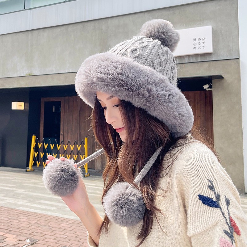Mũ len nữ, nón len nữ, mũ len mùa đông phối lông siêu siêu ấm áp cho những ngày đông rét lạnh