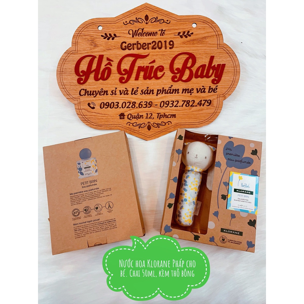 Nước hoa Klorane Bebe mẫu mới nhất tặng kèm chú thỏ nhồi bông đáng yêu