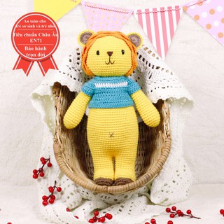 Gấu bông, Thú bông handmade, len cao cấp Sư tử Leo mũm mĩm