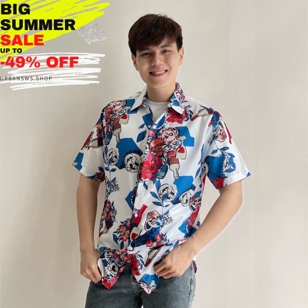 (SALE OFF) Áo Sơ Mi Lụa Mềm Mịn, In 3D, Form Rộng, Unisex, Bắt Trending Cho Các Bạn Trẻ