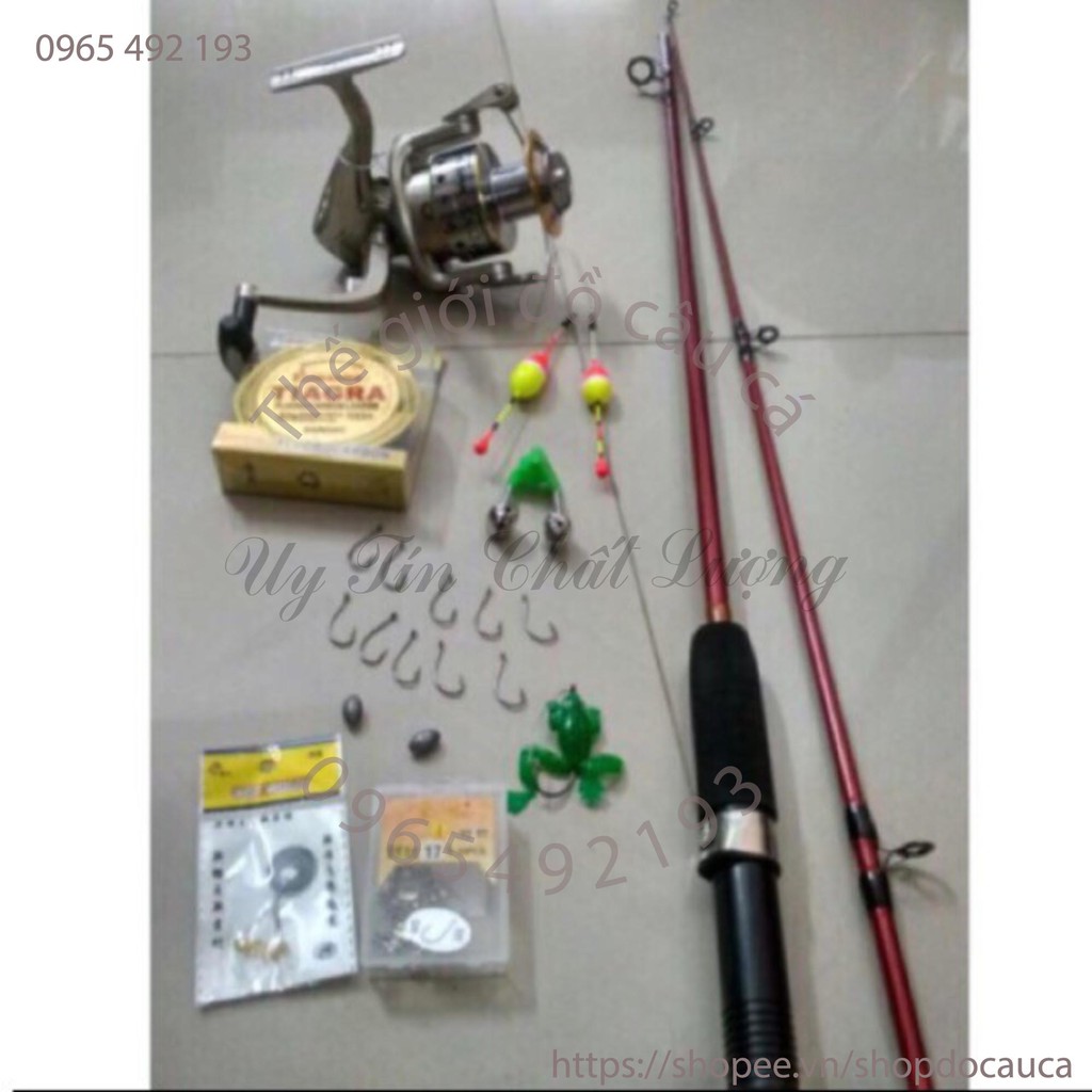 Combo cần câu 2khúc đặc shimano 2m7 và máy yolo 6000 kèm phụ kiện ( rẻ vô địch )