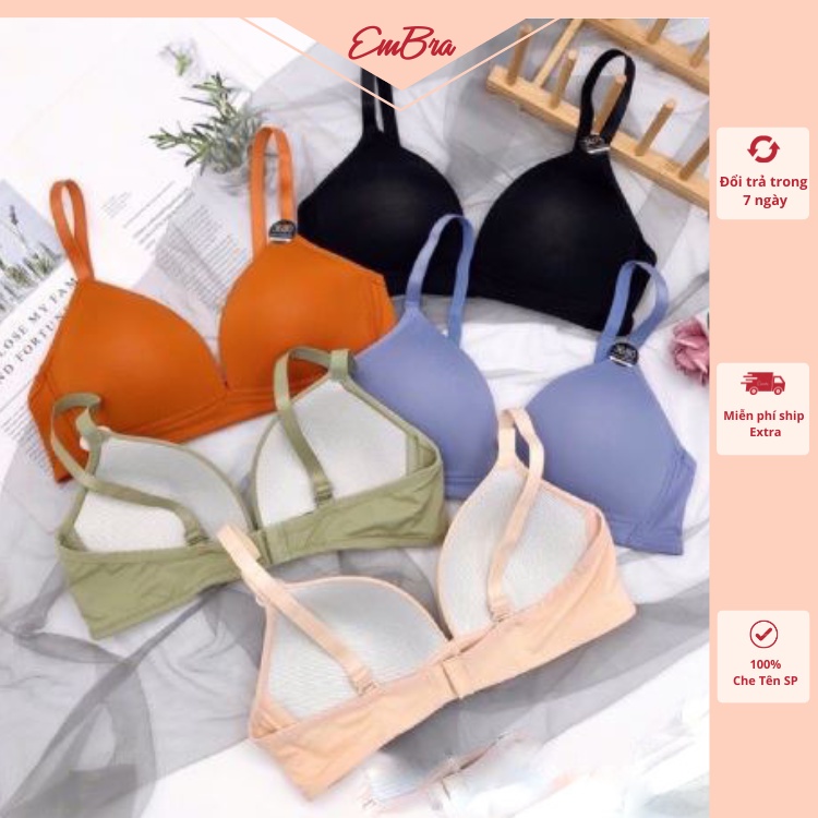 Áo lót nữ không gọng cotton cao cấp đệm mỏng nâng ngực 1cm kiểu dáng đường viền sexy mã EBALKG10