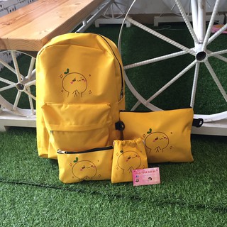 Combo ba lô nữ màu vàng 8 món BLHB98