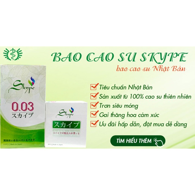 Bao cao su SKYPE siêu mỏng trơn 0,03mm -  Nhật Bản - Hộp 12 Pcs - Ipek_Shop