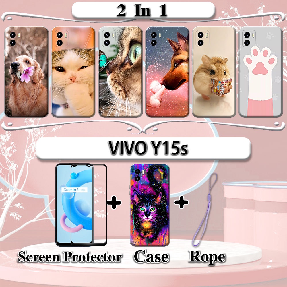 Ốp Lưng Điện Thoại Tráng Gương Cường Lực 2 Trong 1 Cho VIVO Y15s
