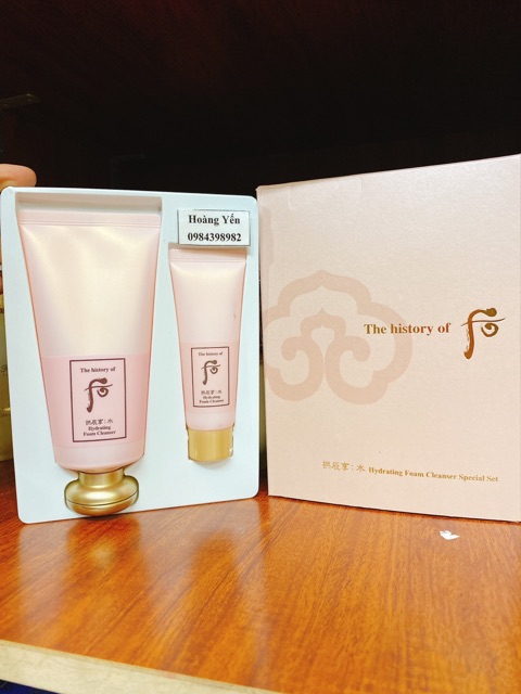 Set sữa rửa mặt đông y Whoo hồng Hydrating foam cleanser special set Nội địa Hàn Quốc