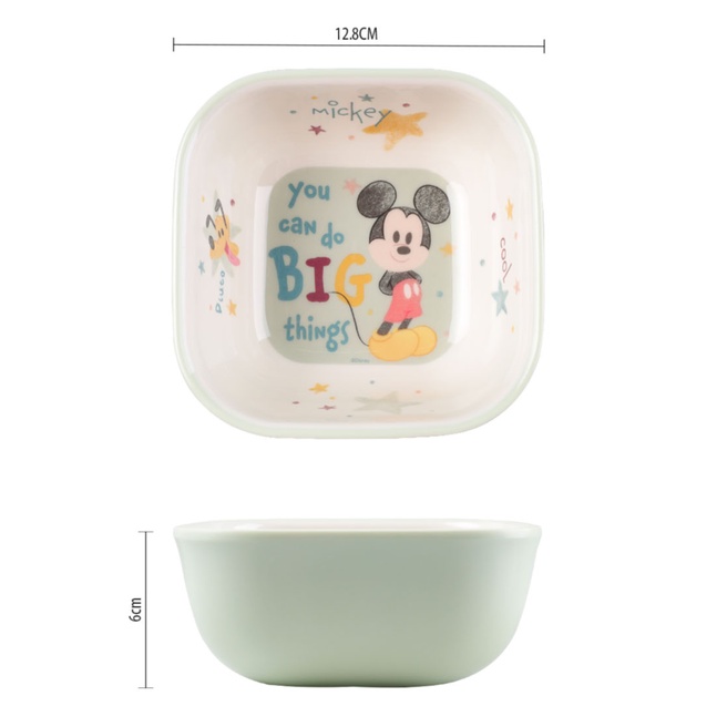 Chén Melamine vuông 2 màu Disney