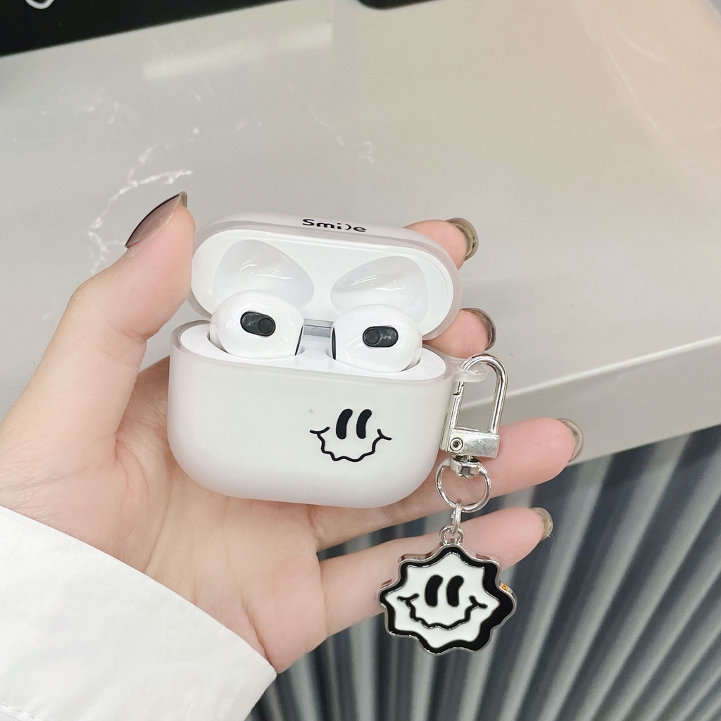 Vỏ Bảo Vệ Hộp Sạc Tai Nghe AirPods3 Pro AirPods3 Họa Tiết Mặt Cười Dễ Thương 2021 Thời Trang