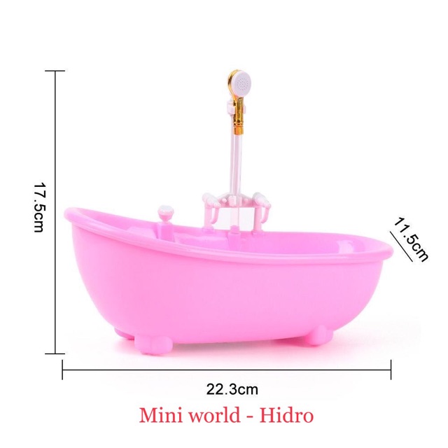 Bồn tắm mini trang trí nhà búp bê Barbie, 1/8, 1/12