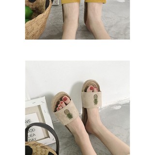 <ORDER QUẢNG CHÂU>Dép giả cói quả dứa (KÈM HÌNH THẬT)